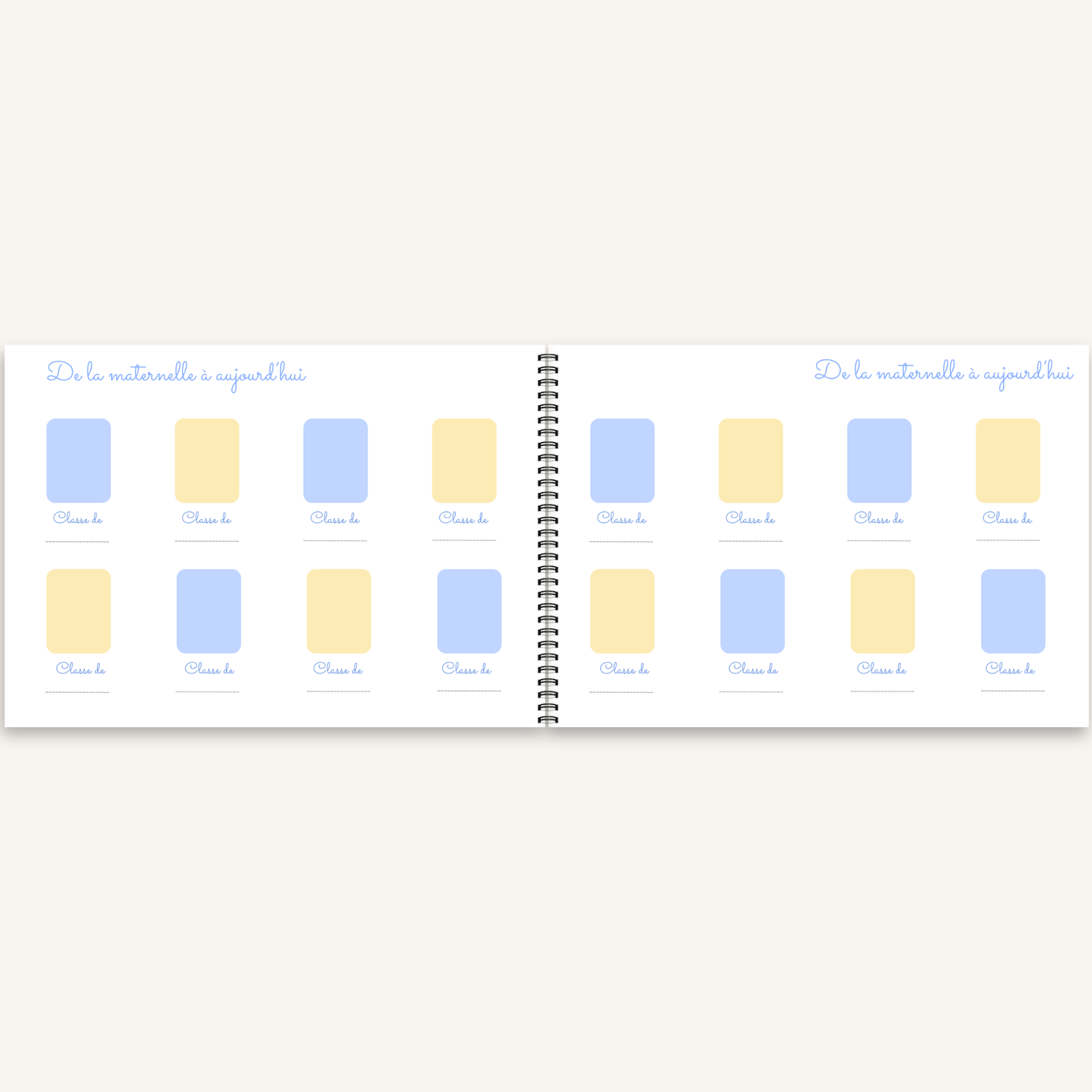 Album Photo de Classe - A4 paysage (PS -> Terminale) + Option Personnalisation
