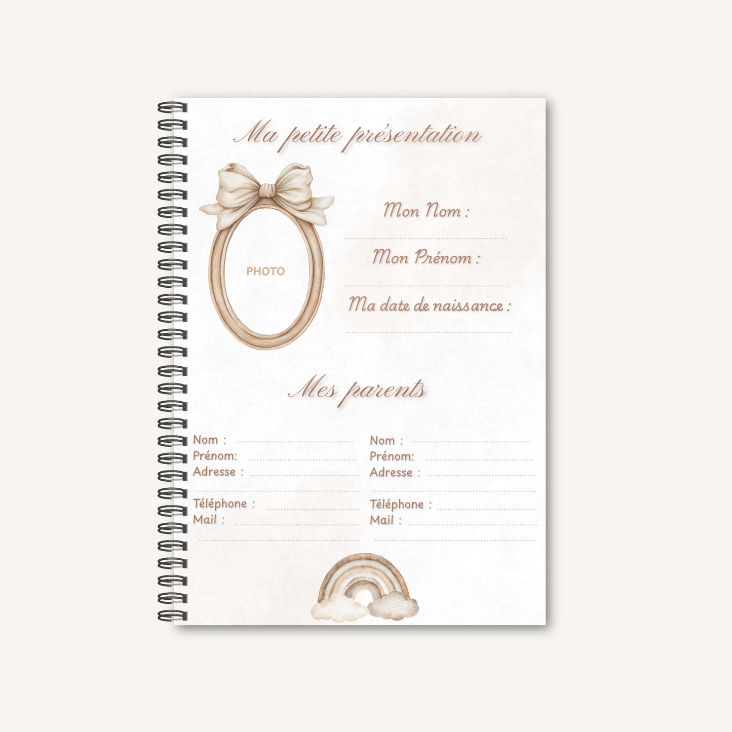 Carnet de liaison nounou / crèche / assistante maternelle - bébé suivi quotidien pendant 1 an